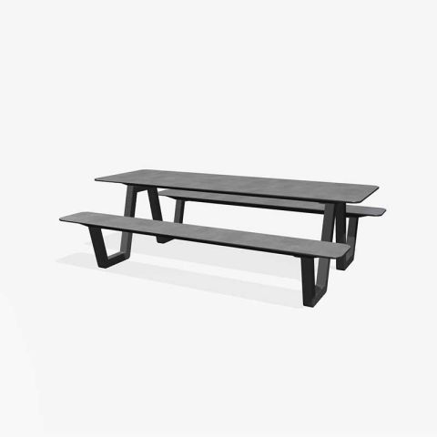 Panache Straatmeubilair Mobilier Urbain zitbank tafel banc table pique-nique Picnic HPL©of larikshout