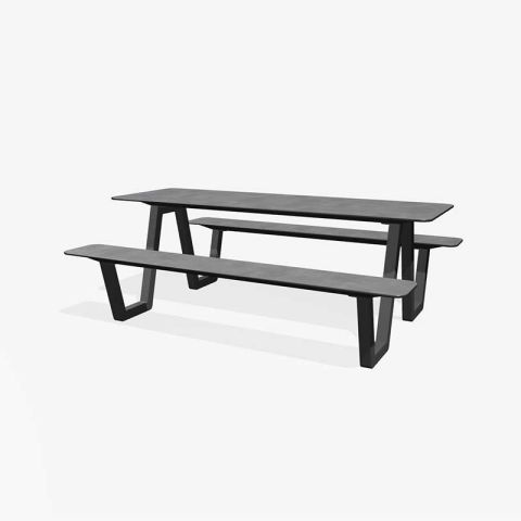 Panache Straatmeubilair Mobilier Urbain zitbank tafel banc table pique-nique Picnic HPL©of larikshout
