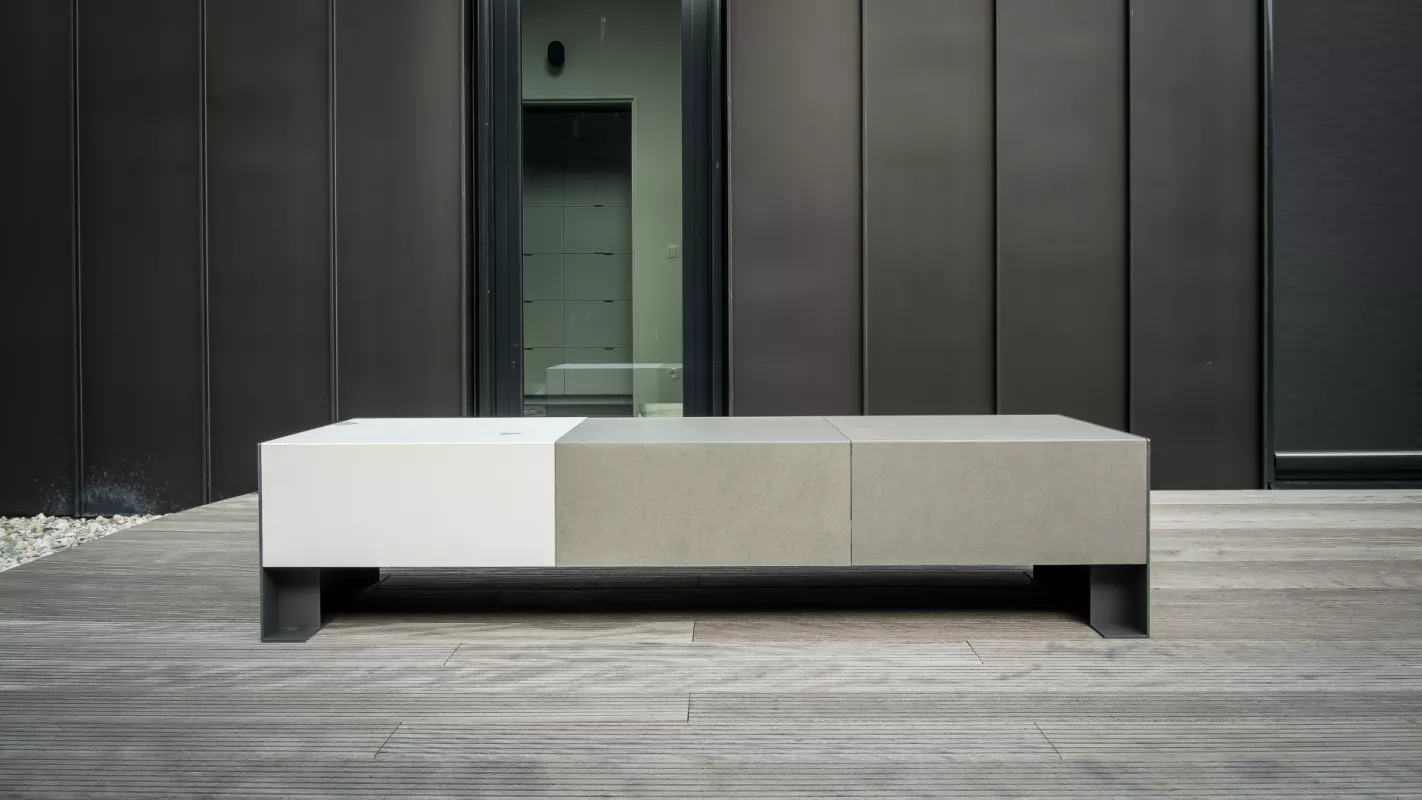 Panache Straatmeubilair Mobilier Urbain zitbank tafel banc table Passeparout Concrete©