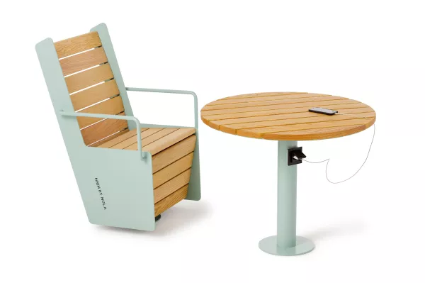 Panache Straatmeubilair Mobilier Urbain Nola HIGH© draaistoel tafel chaise pivotante table